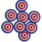 20" diam Patriotic Stars & Stripes Cutout Hanging Paper Fans 12 Pieces